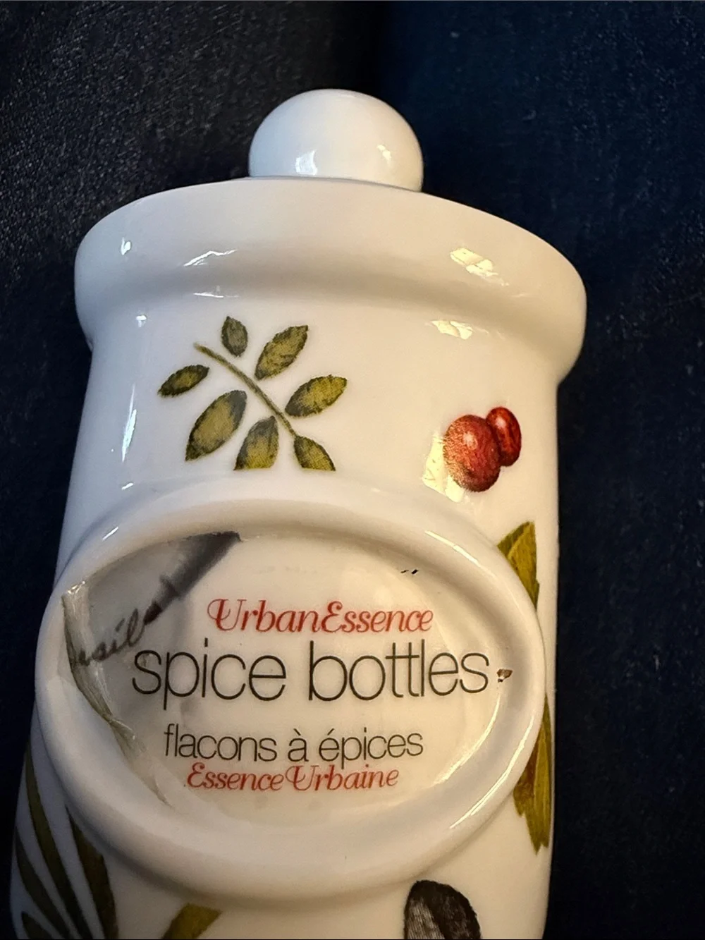 White Ceramic Spice Bottle Jar with Lid